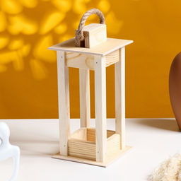 Кашпо деревянное 111124 см Фонарик, ручка верёвка, натуральный Дарим Красиво фото 2