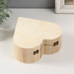 Шкатулка для росписи дерево Сердце, основа для творчества, крышка на магнитах, 16?16?6 см