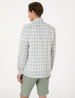 Ye_il Regular Fit Ekose Uzun Kollu G_mlek - Pierre cardin фото 5