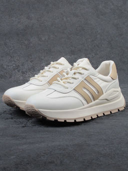 03-WG040-2M MILK/BEIGE Кроссовки демисезонные женские (натуральная кожа) - Фабричный китай фото 4
