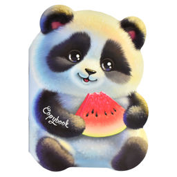 Тетрадь 40л арт. 64828/ПАНДА И АРБУЗ /180х255 мм, фигурная вырубка, мягкий переплёт (2 скобы). вн