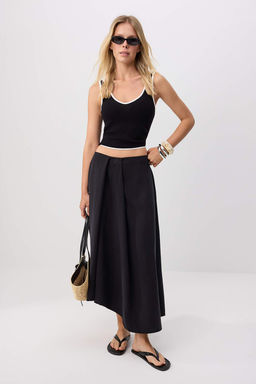 Siyah Pile Detayl_ Maxi Modal Etek TWOSS26ET00229 - Trendyolmilla фото 6