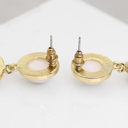 Серьги с жемчугом Гавань сознание, геометрия, цвет золото - Qf фото 2