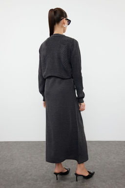 TRENDYOLMILLA Antrasit Maxi Triko Ekstra H?rkal? Elbise TWOAW25EL00014  фото 5
