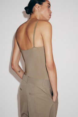 BODY POLIAMIDA ENCAJE / Verde Oliva - Zara фото 4