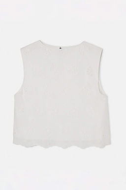 Beyaz Fitted Brode Dokuma Yelek TWOSS26YE00053 - Trendyolmilla фото 2