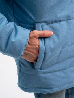 Куртка с капюшоном голубой