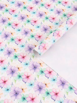 Цена за 10 шт. Бумага упаковочная глянцевая Цветы, 70 ? 100 см