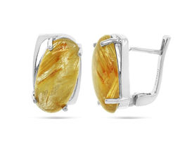 Серьги, рутиловый кварц золотой, Романтика