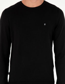 Siyah Slim Fit Bisiklet Yaka Basic Triko Kazak - Pierre cardin фото 6