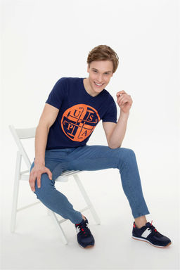 Мужская темно-синяя футболка с круглым вырезом Неожиданная скидка в корзине - U.s. polo assn фото 2