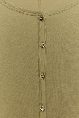 CAMISETA CUELLO PANADERO ALGOD?N / Khaki