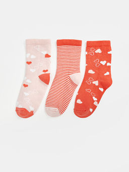 Desenli K?z ?ocuk Soket ?orap 3l?