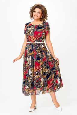 Платье Swallow 843.4 сине-бело-красный принт