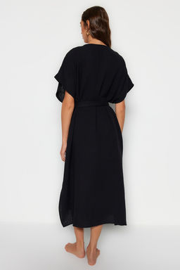 Bej Kusakl? Maxi Dokuma Y?rtmacl? Muslin Plaj Kimono&Kaftan TBESS23KM00019 - Trendyolmilla фото 15