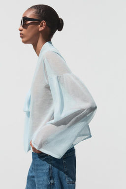 SEMI-SHEER KNITTED BLOUSE - Zara фото 4