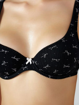Бюстгальтер Mark Formelle бантики черный хлопок с эластаном фото 5