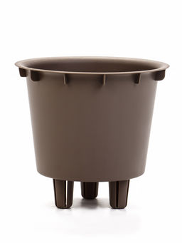 Кашпо для цветов «Рамона», 1 л, d=15 см, h=14 см, со вставкой, пластиковое, серое