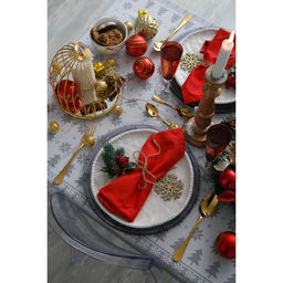 Скатерть Рождественские Елочки 110х146 см, 100% хлопок, 164 г/м2 - Доляна фото 9