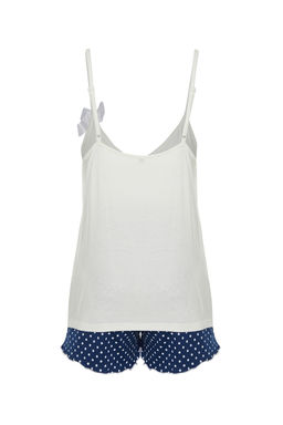 Trendyolmilla Mavi Cicekli Kurdele/Fiyonklu Ip Ask?l? Sortlu Orme Pijama Tak?m? THMSS24PT00320  фото 15