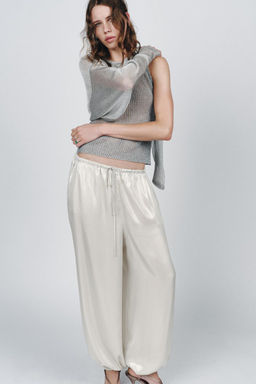 METALLIC THREAD BATWING SLEEVE TOP