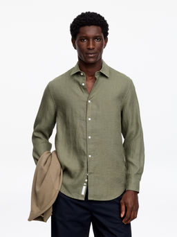 Camisa de lino de corte regular
