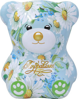 Черный дракон. Медвежонок Поздравляю с ромашками 50 гр. жест.банка