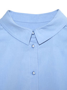CONTE Однотонная хлопковая рубашка с декоративными пуговицами LBL 1041 light blue - Conte elegant фото 6