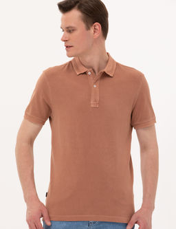 Kahverengi Slim Fit Polo Yaka Ti__rt