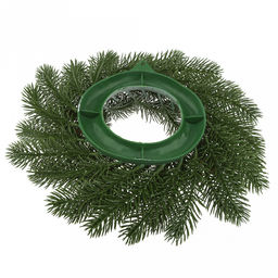 Декоративный венок "Елка с ягодой" д29см, малый, пластик, зеленый патина (Россия)