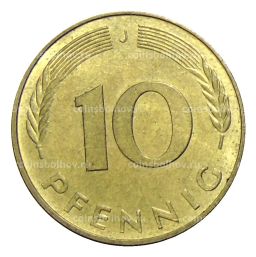Монета 10 пфеннигов 1976 года J Германия
