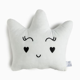 Подушка декоративная Этель Корона белая, 48х38см, велюр, 100% п/э