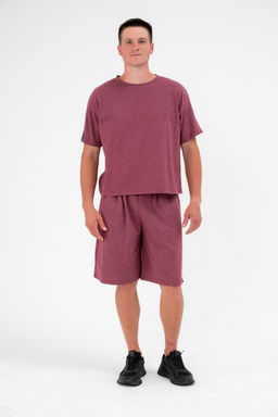 Костюм из футера унисекс бордо-меланж - Амадэль фото 16