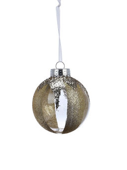 Ёлочные шары новогодние Мелвин, набор 6 шт., d=8 см, прозрачный/бело-золотой - Simaland фото 9