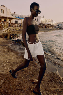 DARTED BERMUDA SHORTS WITH BELT - Zara фото 55