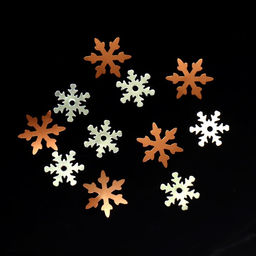 Цена за 2 шт. Пайетки для декора Снежок, цвет серебристый, медный - Qf фото 2