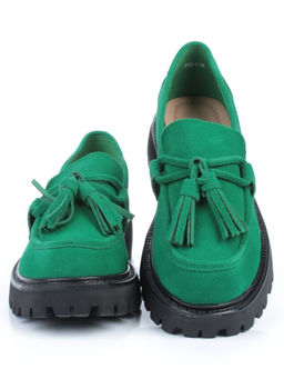 03-5929-3 GREEN Лоферы женские (натуральная замша) - No name фото 12