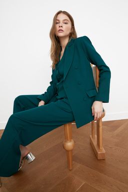 Yesil Regular Astarl? Dokuma Blazer Ceket TWOSS21CE0137