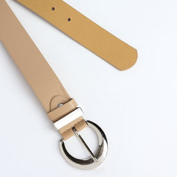 Ремень женский с винтом, 110×3.3 см, пряжка металл, серебристая, бежевый