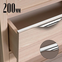 Ручка торцевая CAPPIO RP100CH, L=200 мм, цвет хром, 4 шт.
