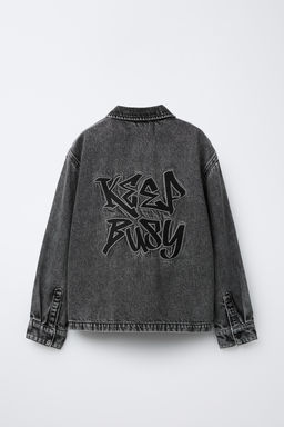 EMBROIDERED DENIM OVERSHIRT - Zara фото 2