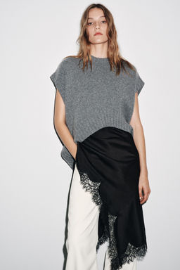 OVERSIZE WOOL-BLEND KNIT WAISTCOAT - Zara фото 2
