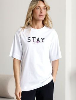 Футболка оверсайз с принтом из премиального 100% хлопка