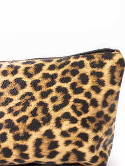 LACCOMA косметичка Бетта-леопард рыжый эко кожа хлопок  фото 5
