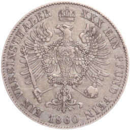 1 союзный талер 1860 года Пруссия