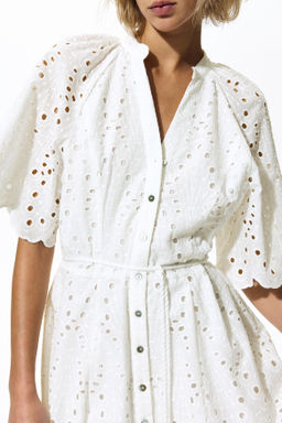 Vestido camisero con bordado ingl?s - H&m фото 4