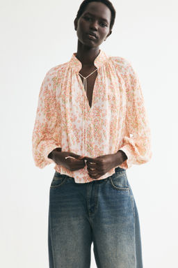 Blusa de viscosa con mangas globo - H&m фото 4