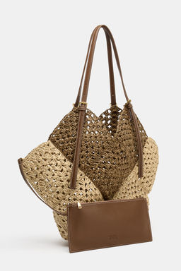 BOLSO SHOPPER CUERPO TRENZADO / Beige claro - Zara фото 3
