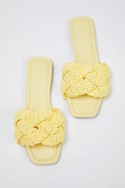 Trendyol Shoes Taba Orgu Kad?n Has?r Terlik TAKSS25TE00030