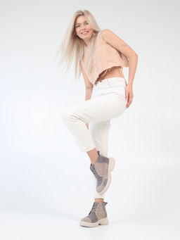 Ботинки 305.927be.Ваниль серый замша/байка